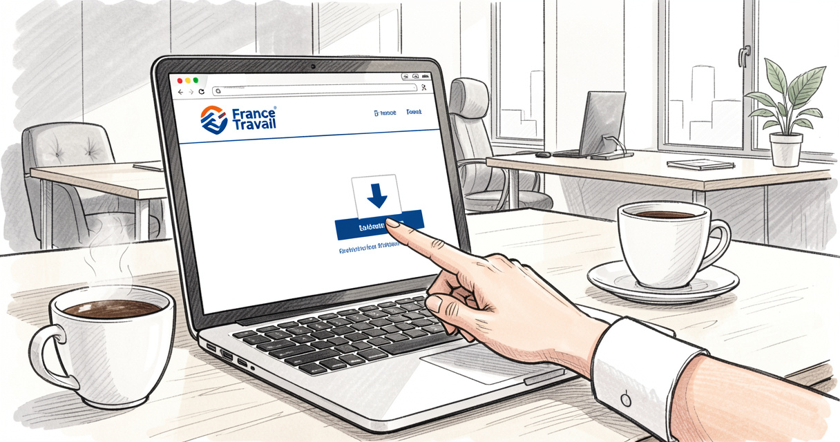 Téléchargement du logo France Travail sur un site officiel depuis un ordinateur