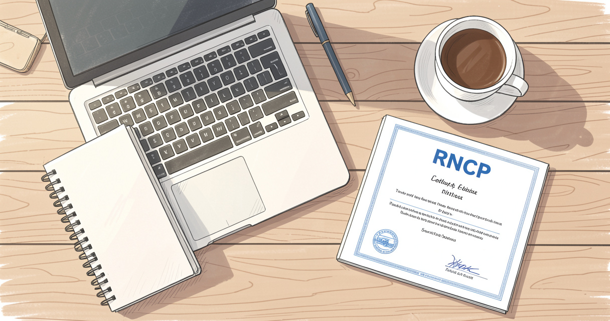Bureau d'apprentissage avec ordinateur et certificat RNCP formation FPA