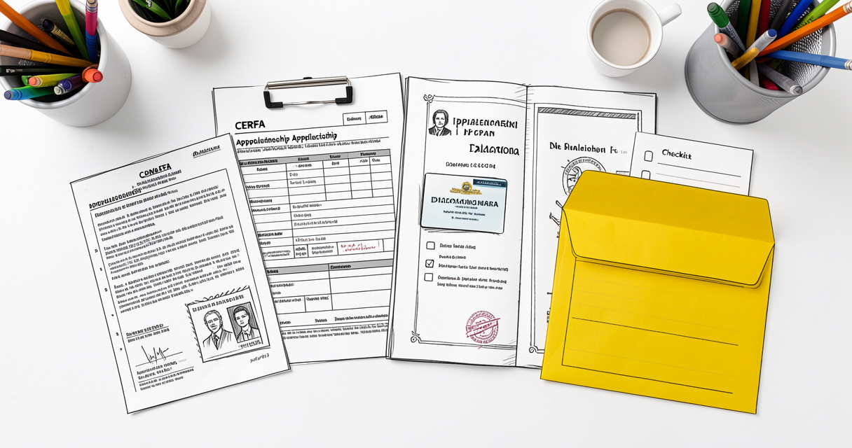 Dossier complet de contrat d'apprentissage avec CERFA et pièces justificatives pour l'enregistrement