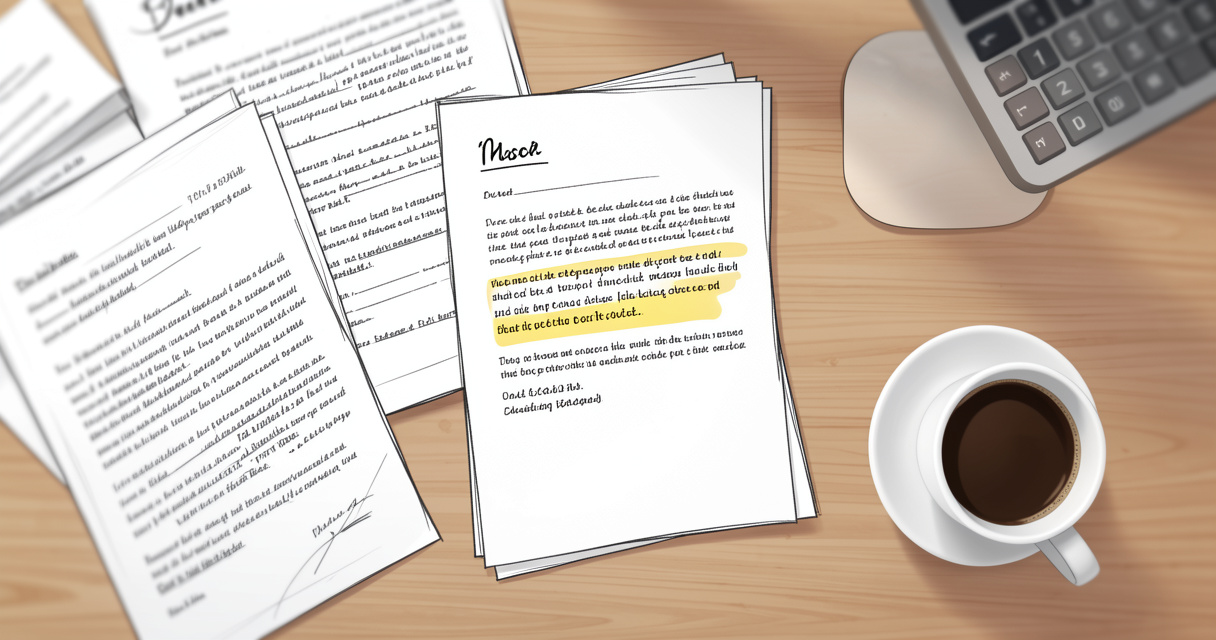 Desk de recruteur avec des lettres de motivation pour poste en alternance