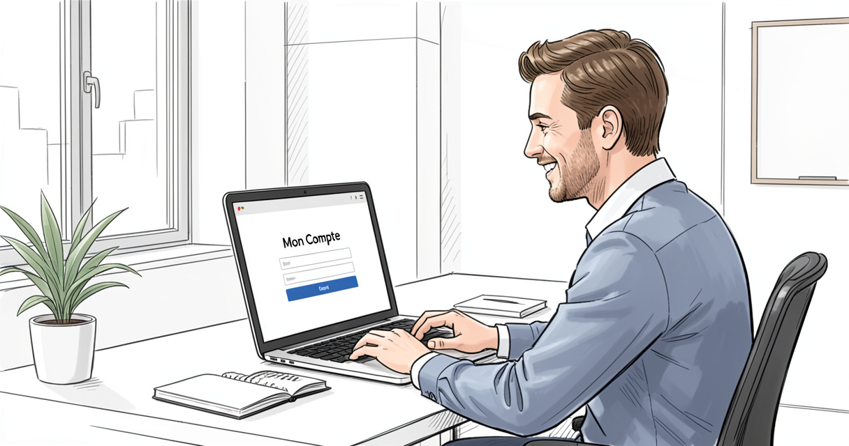 Salarié consultant son espace personnel Transitions Pro sur ordinateur