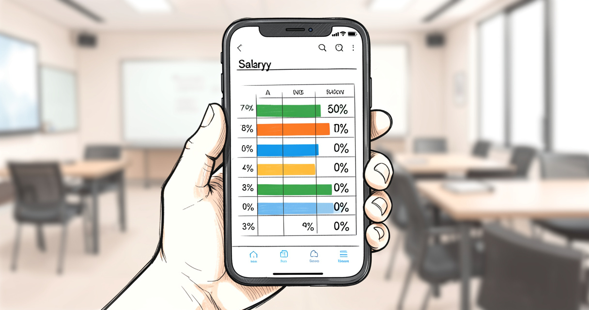 Application mobile affichant le barème SMIC pour calculer le salaire alternance 2026