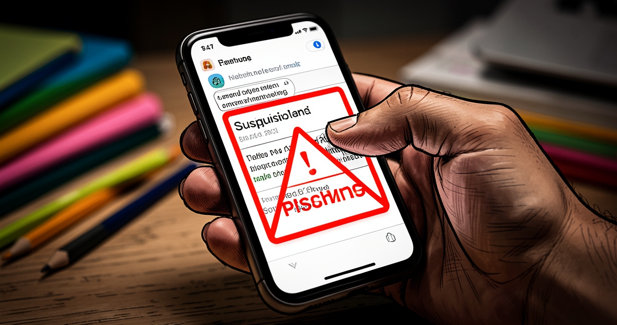 Alerte sécurité faux courriel IProf sur smartphone, vigilance recommande