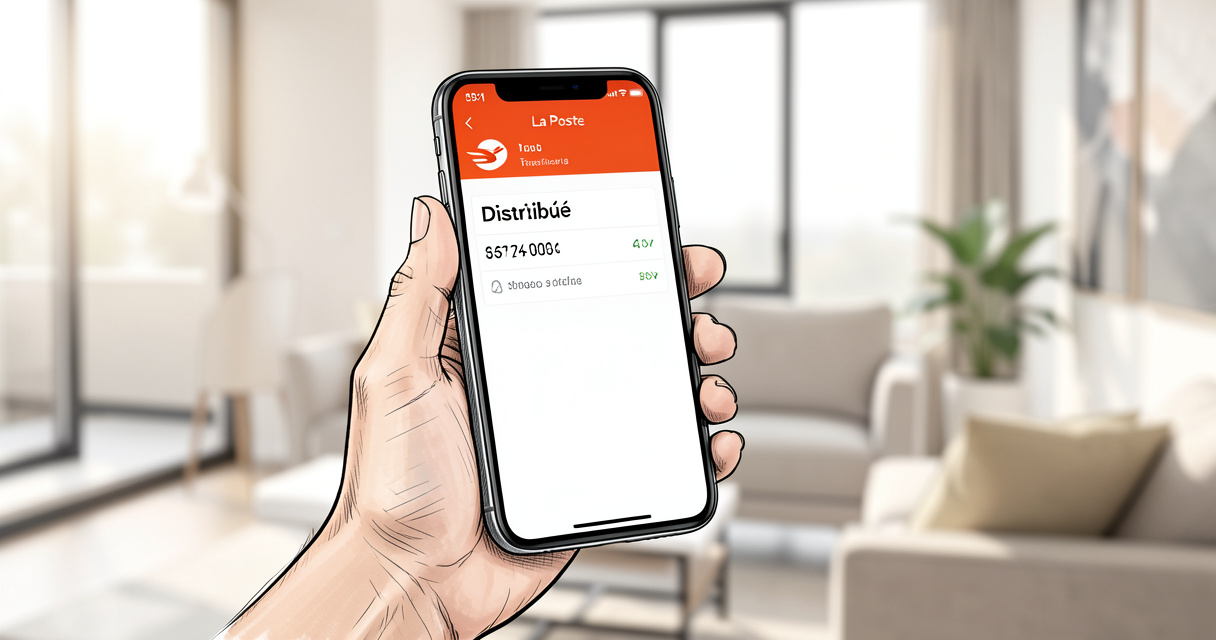 Suivi lettre recommandée AR sur application mobile La Poste avec numéro de suivi affiché