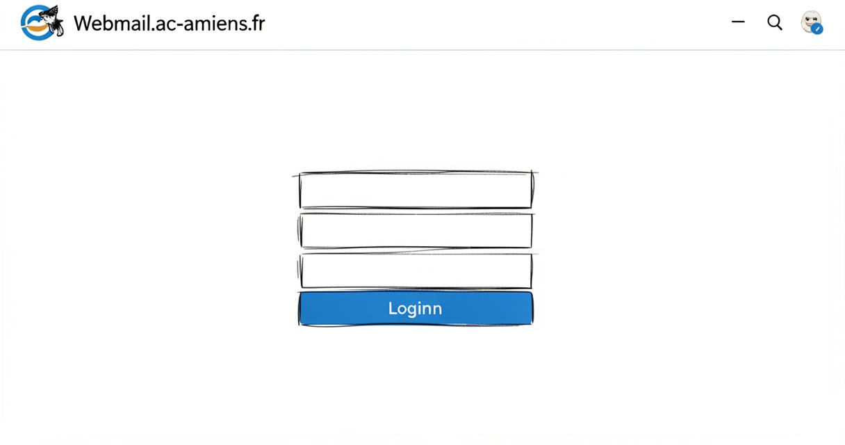 Capture d'écran de la page de connexion du webmail académique Amiens