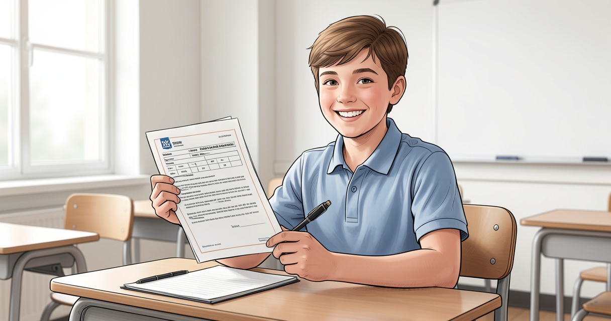 Exemple d'appréciation de stage de 3ème signée par le tuteur sur un bureau