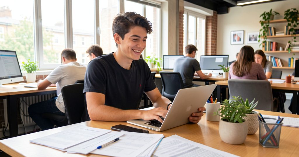 Etudiant preparant sa recherche pour trouver une alternance rapidement sans experience