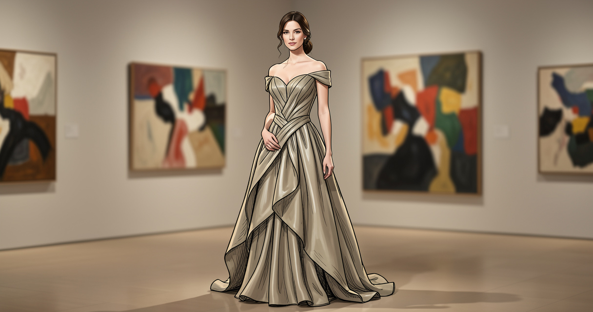 Met Gala 2026 : silhouette haute couture dans une galerie du musée