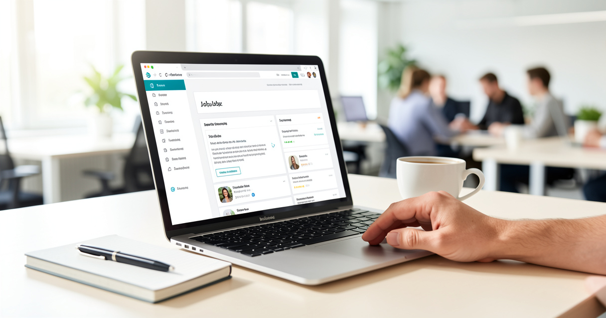 Candidat consultant les offres d'emploi France Travail sur son ordinateur